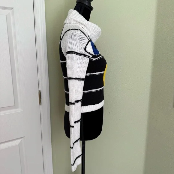 NEW Alice and Olivia Zita Eye Heart You Embellished Knit Cotton Sweater - Picture 7 of 10